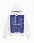 PRINTED PATTERN ZIP HOODIE - Blue Pinstripe