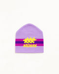 STRIPE SKI BEANIE - Purple