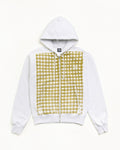 PRINTED PATTERN ZIP HOODIE - Yellow Gingham