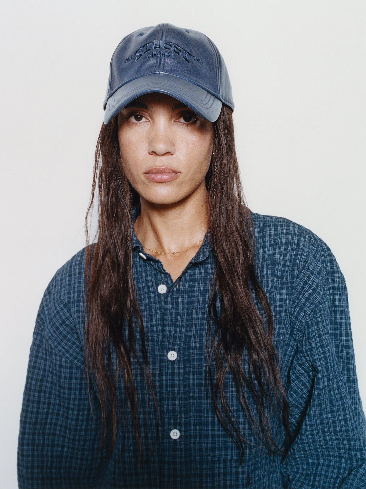 SPORT LEATHER CAP - Navy