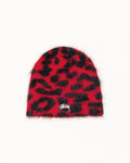 CASHMERE LEOPARD SKULLCAP - Red