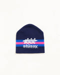 STRIPE SKI BEANIE - Navy
