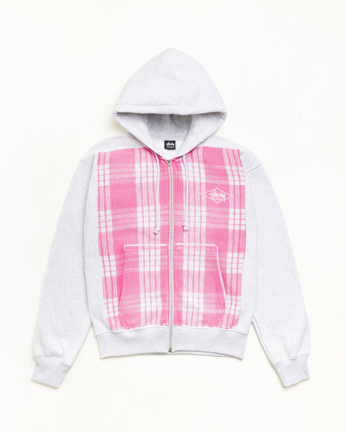 PRINTED PATTERN ZIP HOODIE - Pink Palaka