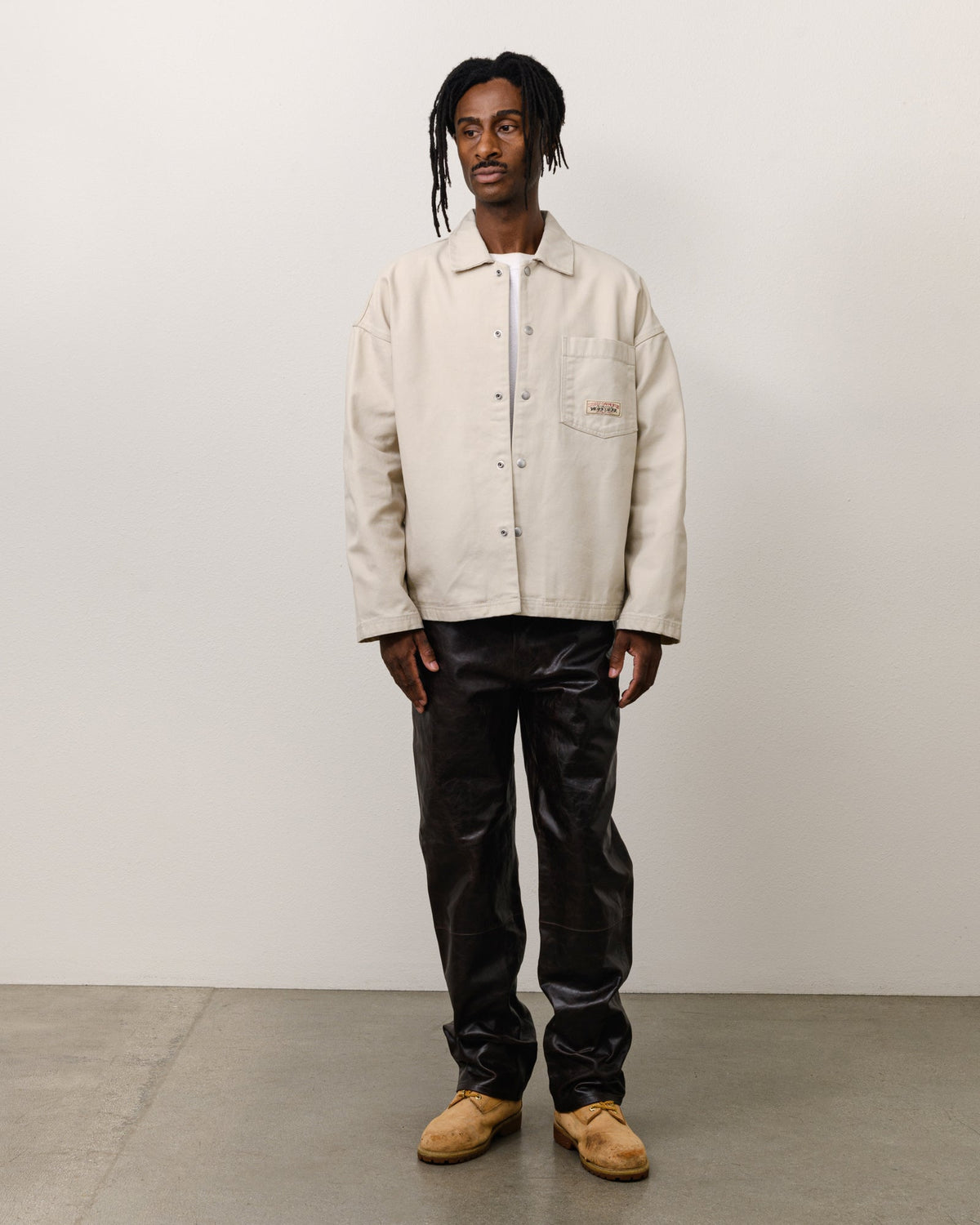 CANVAS WORK OVERSHIRT - Bone
